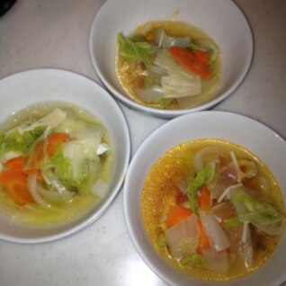 鯛のムニエルin野菜スープ
